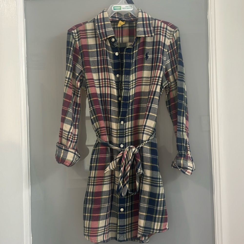 Girls size 4/4T Plaid Twill Shirt Dress Ralph Lauren